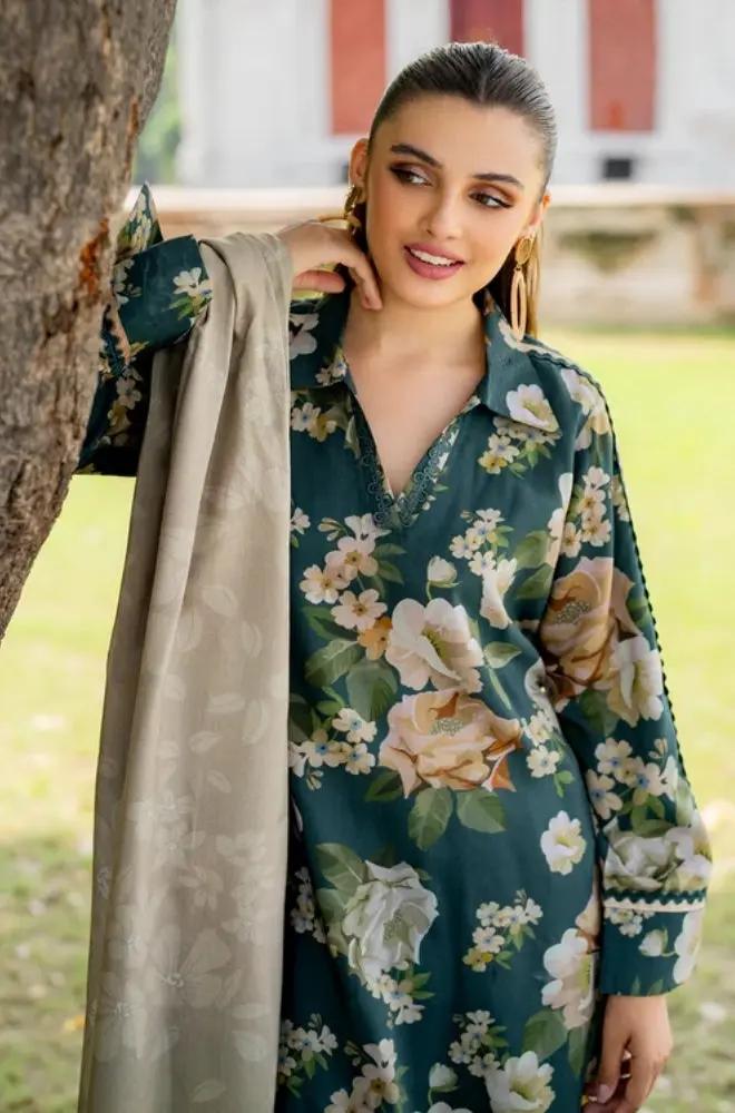 3PC DIGITAL PRINTED KHADDER SUIT - RO-609