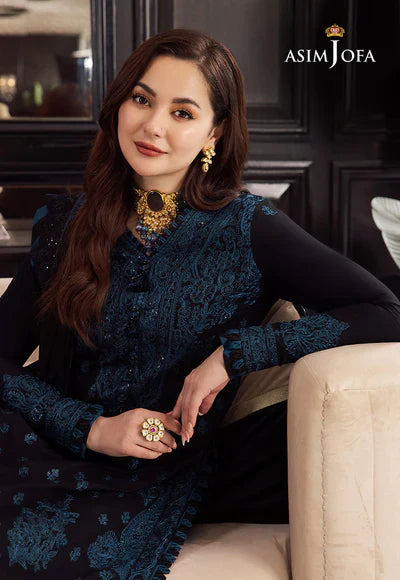 3PC EMBROIDERED DHANAK DRESS RO - 550