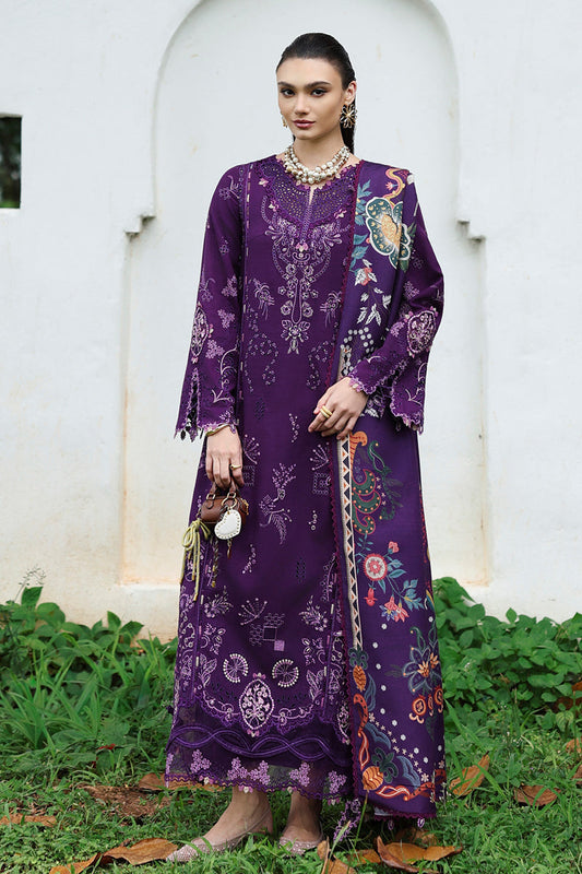3PC EMBROIDERED DHANAK SUIT - R0-466