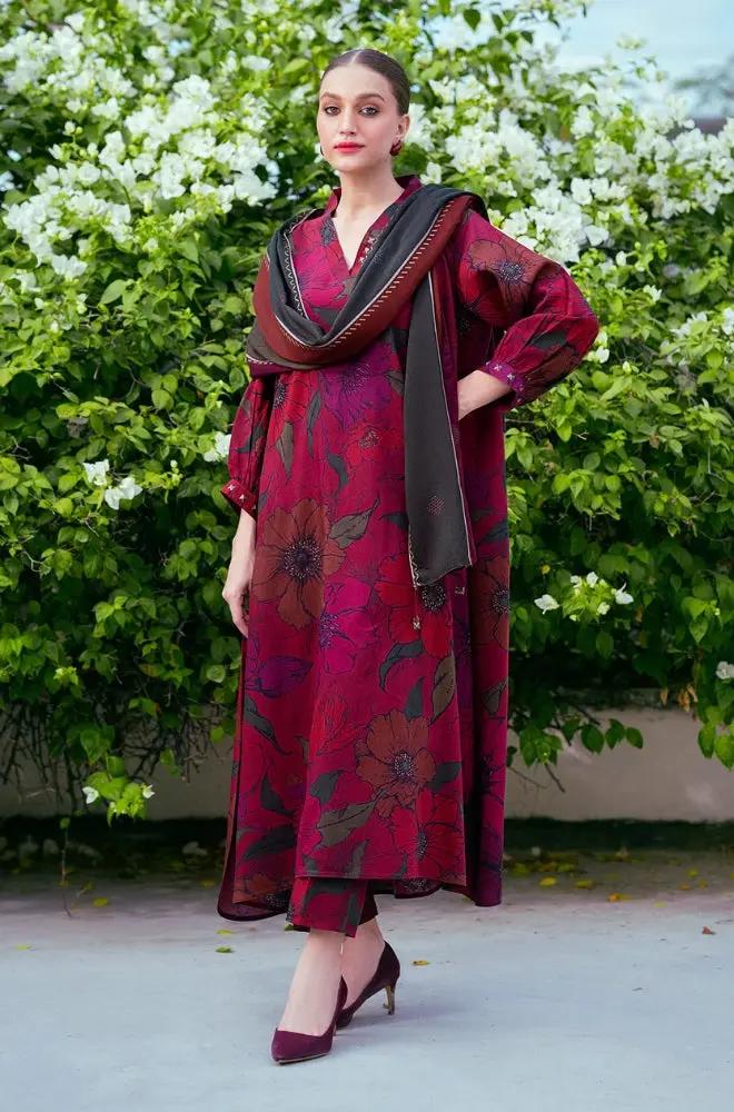 3PC DIGITAL PRINTED KHADDER SUIT WITH PATCHES - RO-616