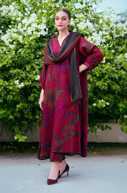 3PC DIGITAL PRINTED KHADDER SUIT WITH PATCHES - RO-616