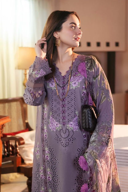 3PC EMBROIDERED DHANAK DRESS RO - 575