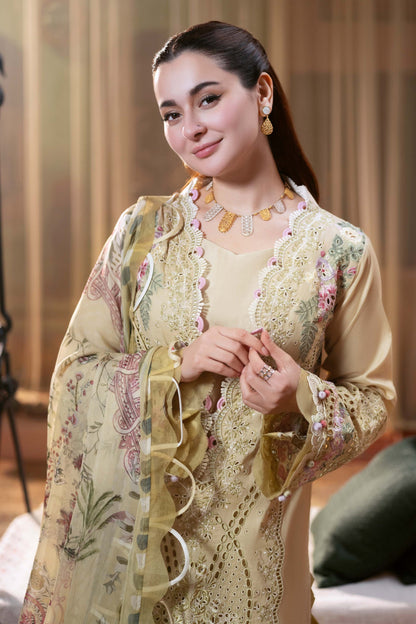 3PC SEQUENCE EMBROIDERED CHIFFON DRESS RO - 432