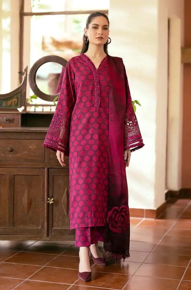 3PC DIGITAL PRINTED KHADDER SUIT - RO-601