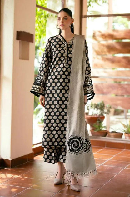 3PC DIGITAL PRINTED KHADDER SUIT WITH PATCHES - RO-606