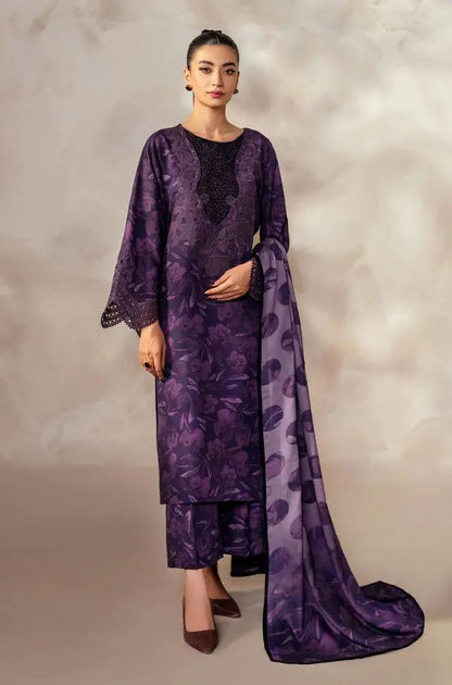 3PC DIGITAL PRINTED KHADDER SUIT WITH PATCHES - RO-600