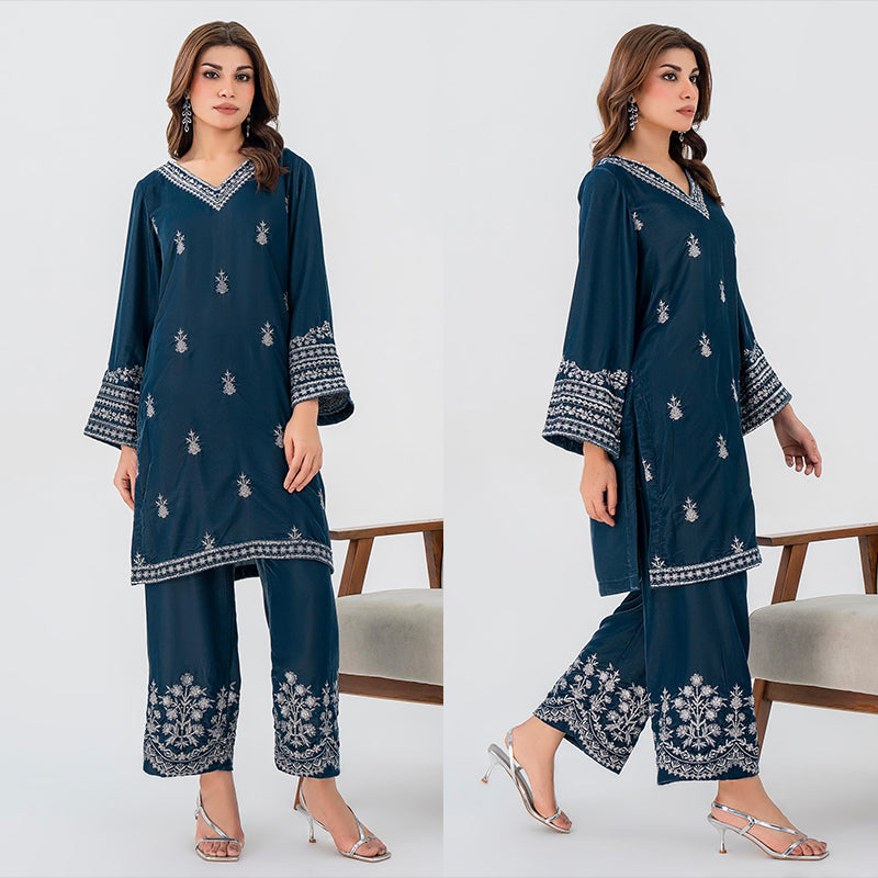 3PC EMBROIDERED MICRO 9000 VELVET DRESS - RO-539