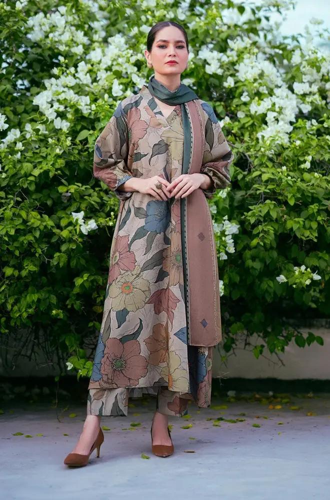 3PC DIGITAL PRINTED KHADDER SUIT - RO-610