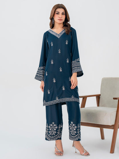 3PC EMBROIDERED MICRO 9000 VELVET DRESS - RO-539