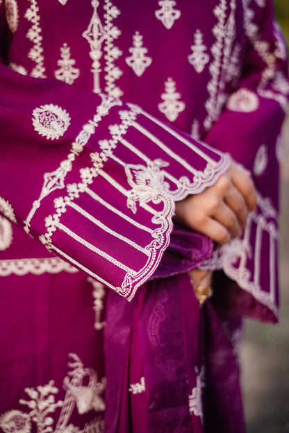 3PC EMBROIDERED DHANAK DRESS RO - 511