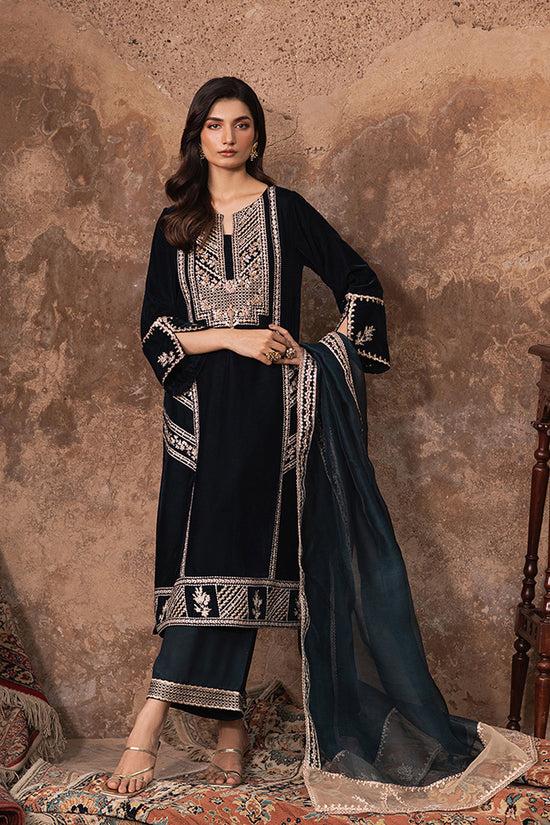 3PC EMBROIDERED MICRO 9000 VELVET DRESS - RO-534
