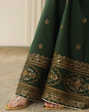 3PC EMBROIDERED DHANAK DRESS RO - 547