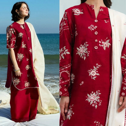 3 PC LAWN EMBROIDRED SUIT SR - 474