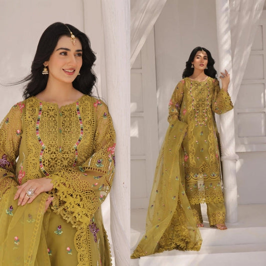 3PC EMBROIDERED LAWN SUIT - SR-511
