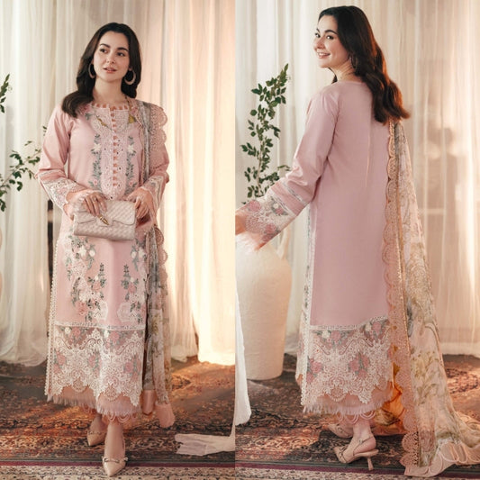 3-PCLAWN EMBROIDERED SUIT SR - 497