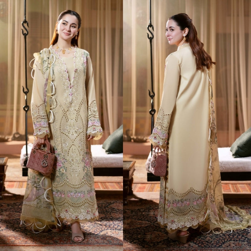 3PC SEQUENCE EMBROIDERED CHIFFON DRESS RO - 432