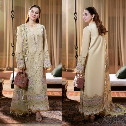 3PC SEQUENCE EMBROIDERED CHIFFON DRESS RO - 432
