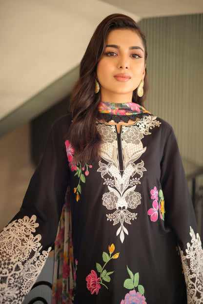 3PC EMBROIDERED LAWN SUIT - SR-516