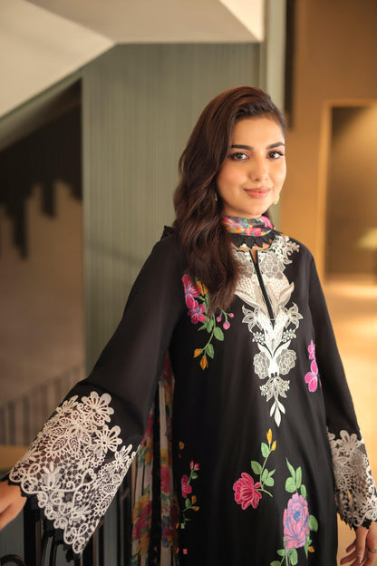 3PC EMBROIDERED LAWN SUIT - SR-516