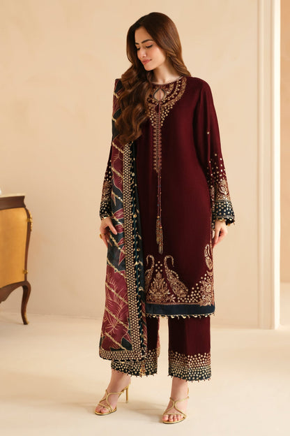 3PC EMBROIDERED MICRO 9000 VELVET DRESS - RO-538