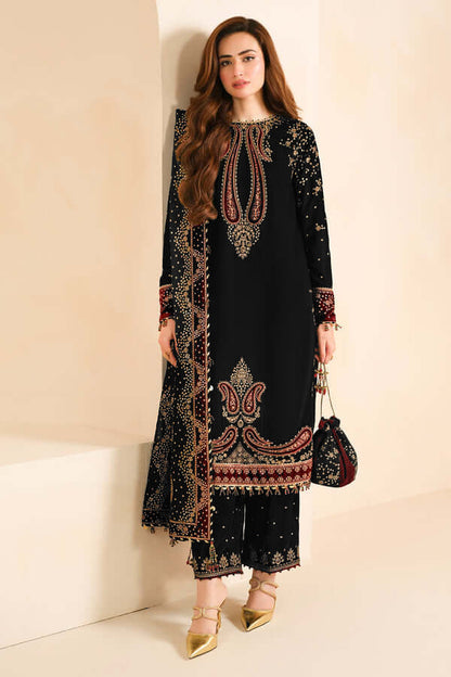 2PC EMBROIDERED MICRO 9000 VELVET DRESS - RO-571